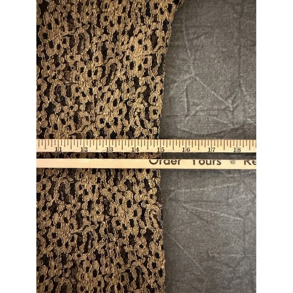Sheena Los Angeles Women Gold Black Floral Lace Button Front Maxi Dress Back Tie